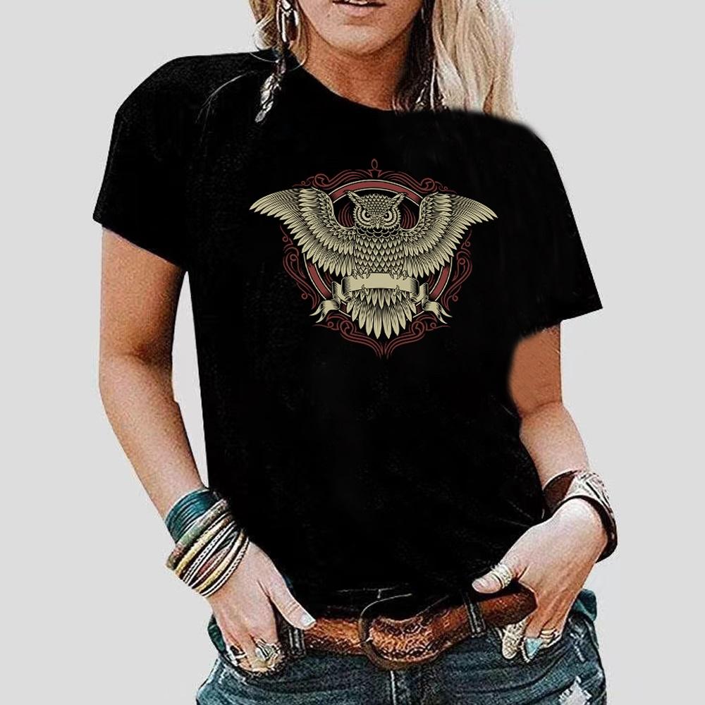 2023 Fashion Trend New T-shirt Skull Printed Female O-neck T Shirt Casual Harajuku Crew Neck  Ladies Tshirt Hip Hop Streetwear