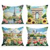 Rustic Style Paris Garden Sofa Cushion Comfortable Pillow Office Cover Living Room Home Decor Modern Printed Pillowcase