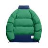 Men's Casual Solid Color Patchwork Color-blocking Cotton-padded Jacket, Men's Thickened Stand-up Collar Breadshirt Cotton-padded Jacket