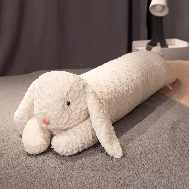 Cute Cartoon Rabbit Cylindrical Body Pillow - Plush Backrest & Sleeping Support for Women