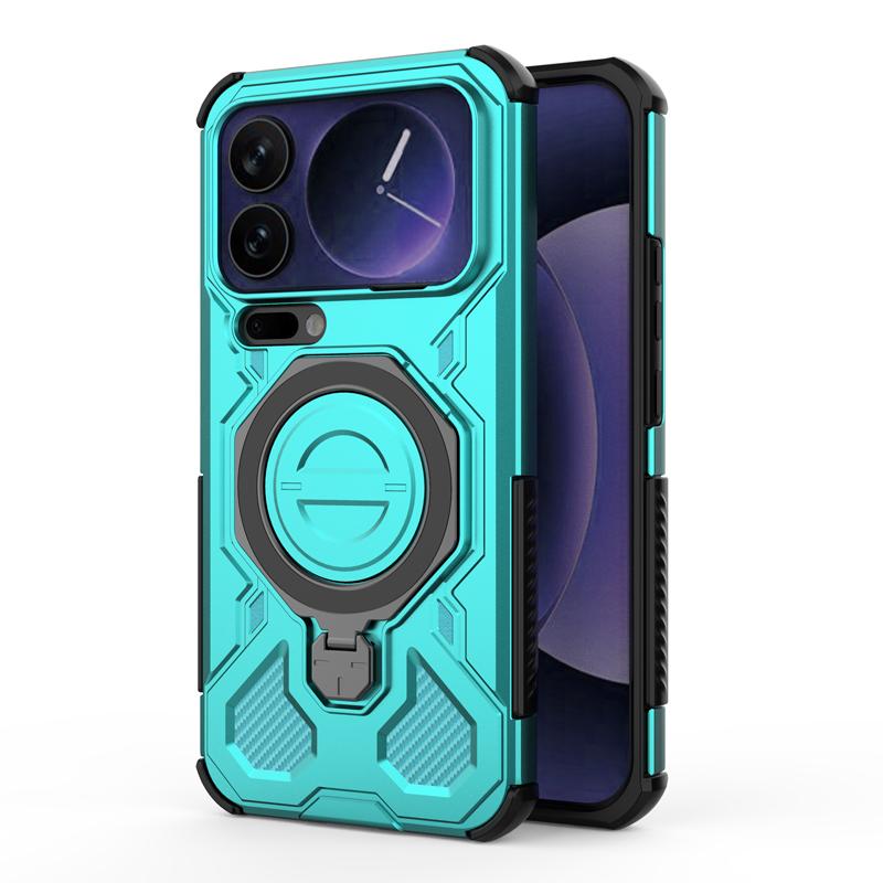 For Xiaomi 17 Pro Max 17 Pro Case Shockproof PC+TPU Rugged Armor Rotable Metal Magnetic Ring Stand Anti-Drop Cover