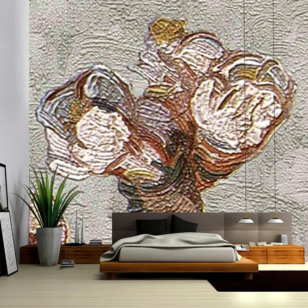 Retro Olieverf Bloemen Achtergrond Doek Huis Muur Decoratie Wandtapijt Kantoor Woonkamer Wandtapijt