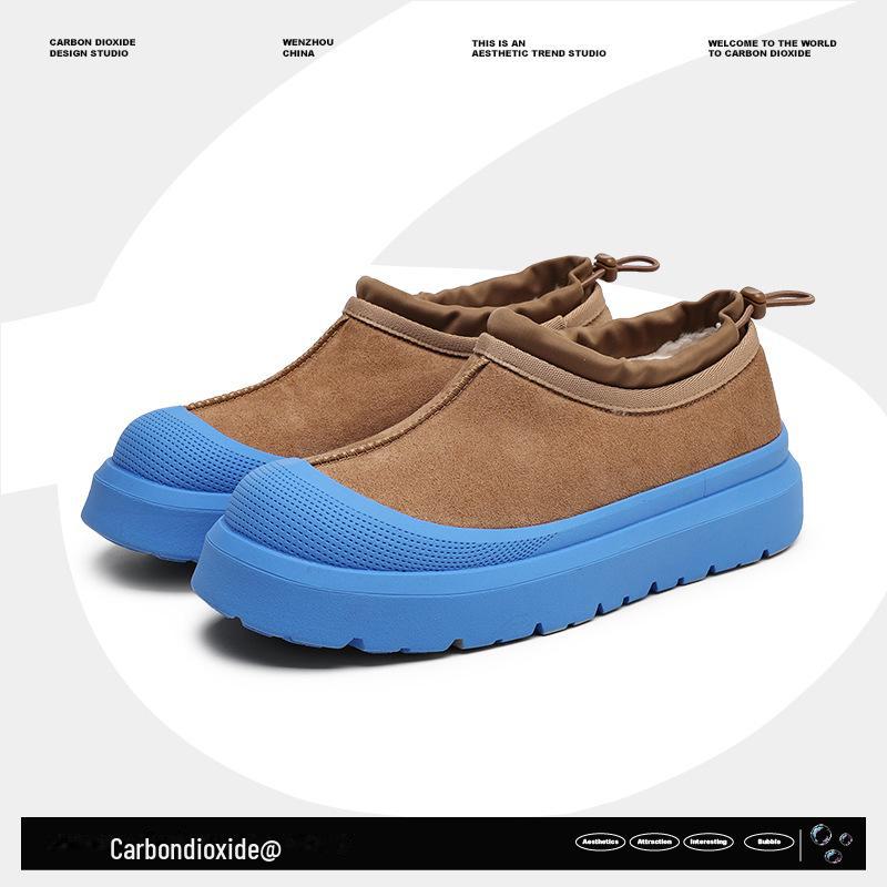 

Зимние меховые сапоги 2023 года: Унисекс, увеличенная толстая подошва, плюс бархатное утепление Women s 37 коричневый/синий