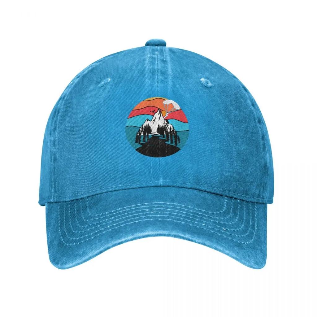 Paragliding Mountains Baseball Cap Birthday Hat Unisex Hat Luxury Brand Unisex Hat Unisex Womens