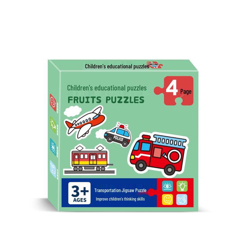 Cartoon Animal & Fruit Puzzles for Kids 3-6: Early Educational Toy for Boys & Girls