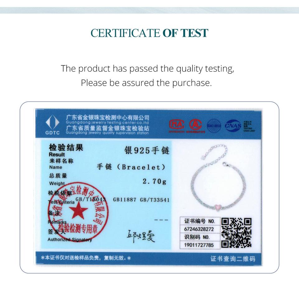 BAMOER Love Heart Bracelets for Women Girls 925 Silver with CZ, White Gold Plated Charm Link Chain Bracelet Jewelry