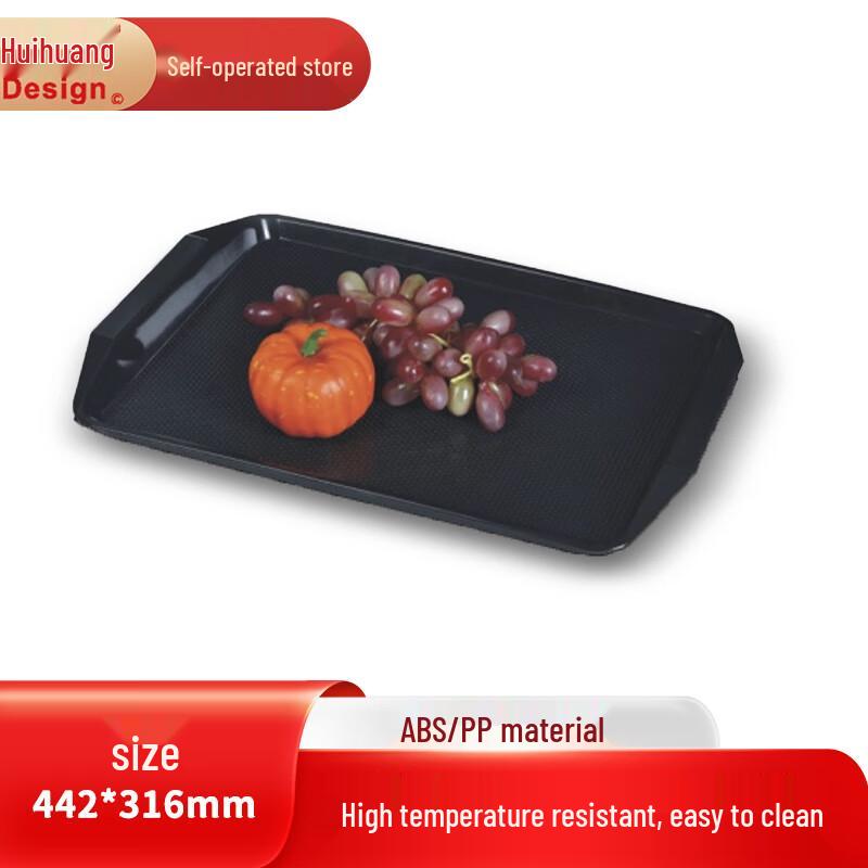 Commercial Non-Slip Rectangular Plastic Serving Tray