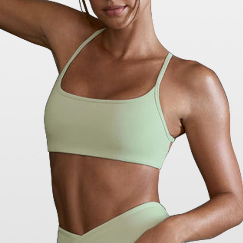 Women's Sports Bra Padded Cross Back Backless Sports Bra For Yoga Fitness