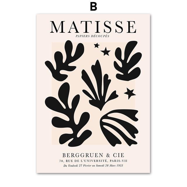 Abstract Matisse Lines Girl Coral Shapes Wall Art Canvas Painting Nordic Posters And Prints Wall Pictures For Living Room Decor