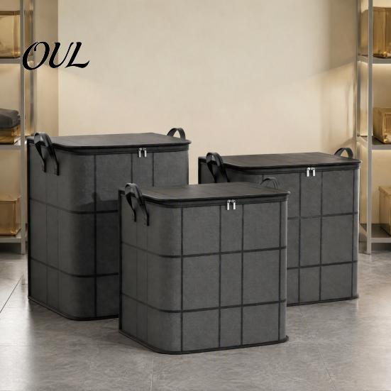 Large Capacity Moving Bags Storage with Reinforced Handles, Foldable Non-woven Fabric Organizer, Dorm Room Essentials Totes for Clothes And