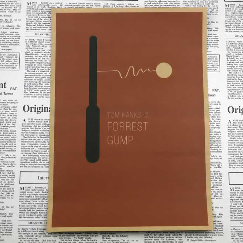 Kostenloser Versand Forrest Gump Klassischer Filmplakat Retro Kraftpapier Dekor