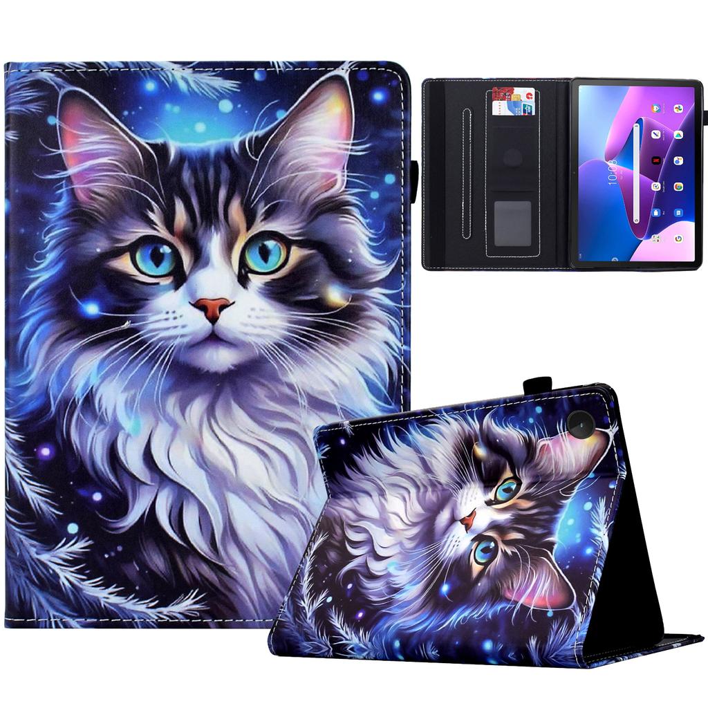 For Lenovo Tab M10 (Gen 3) Case Pattern Printing Card Holder Leather Tablet Stand Cover