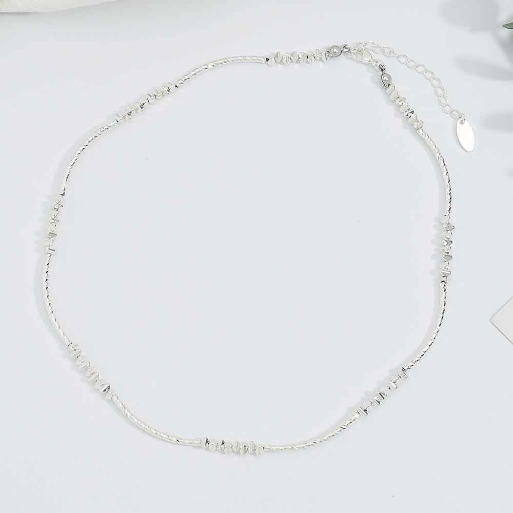 GEMCHIC Women s Minimalist Geometric Silver Plated Necklace with Triangle Accents