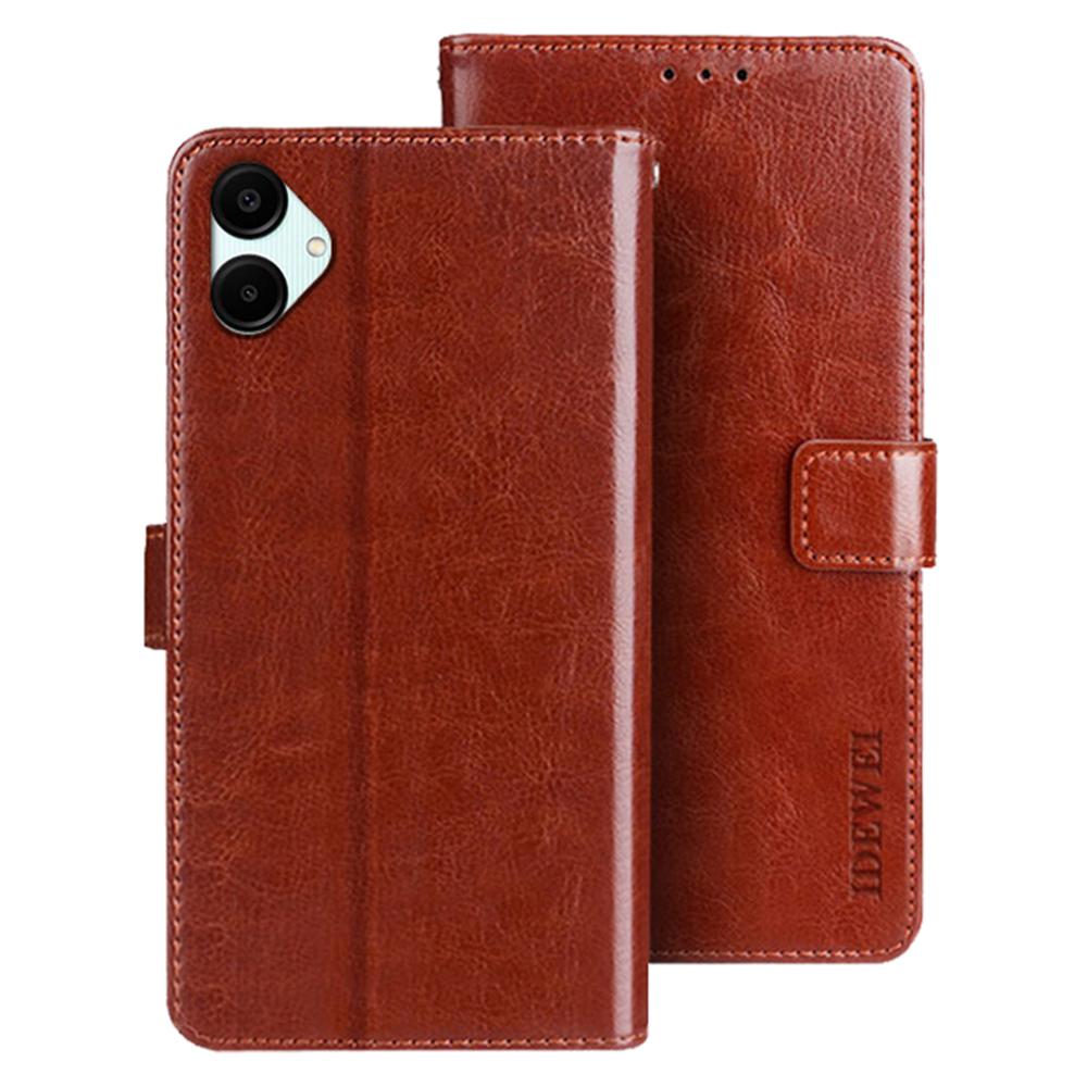 For Samsung Galaxy A06 5G Stand Case Crazy Horse Texture Leather Phone Cover