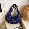 Large Capacity Slack Tote Bag Women's 2026 Spring New Pleated Polka Dot Texture Shoulder Armpit Bag