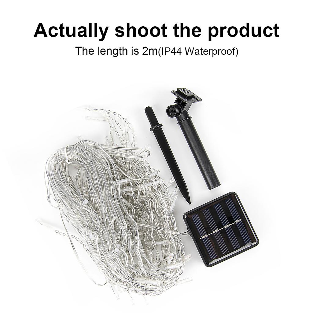 1PC LED Solar Icicle String Lights 7M/23ft Waterproof Curtain Light For Balcony Patio Yard Garden Party Outdoor Christmas Decor