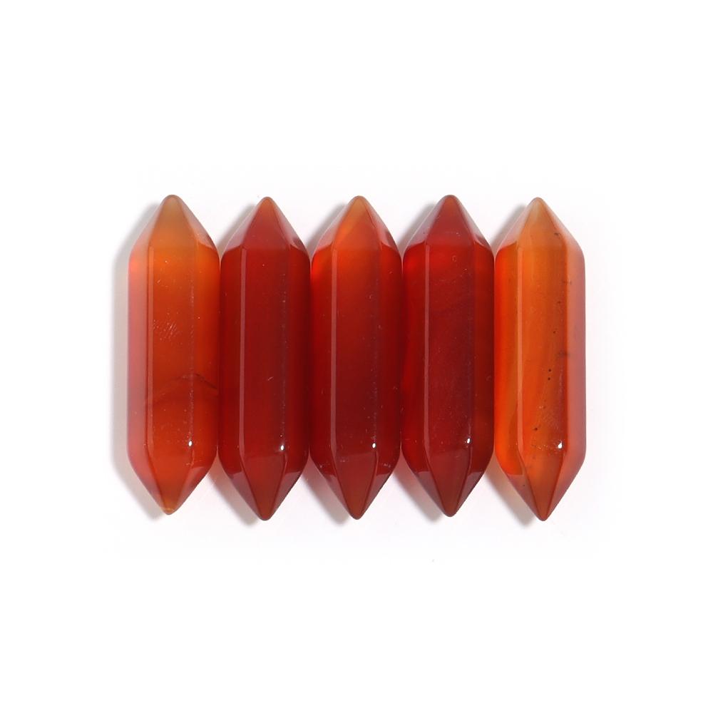 5Pcs Natural Stone Emperor Stone Agate Tiger Eye Hexagonal Column No Hole Stone For DIY Handmade Necklace Pendant Jewelry Making