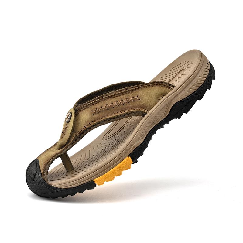 Fashion 2024 High Quality Men's Summer New Leather Slippers Casual Soft Leather Soft Sole Anti Slip Men's Genuine leather Sandals