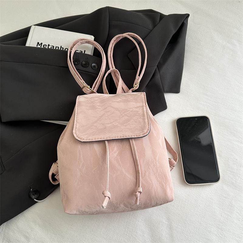 

Xiaohongshu тот же высококачественный текстурный рюкзак в ретро-стиле 2025 корейская версия ins трендовый новый универсальный рюкзак кроссбоди розовый