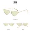Metal-framed cat-eye sunglasses with light-colored lenses, for men and women