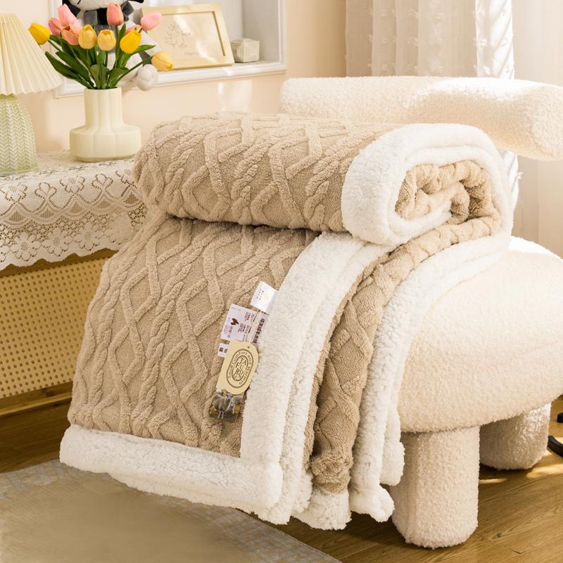 Warm Wool Sherpa Thick Blankets Fluffy