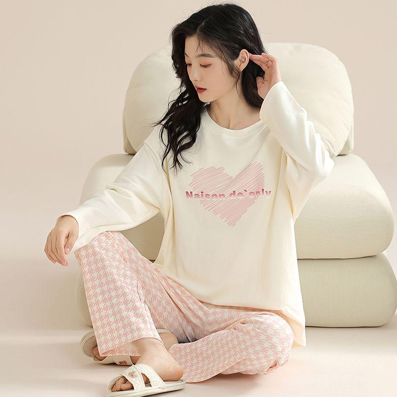 Women's Long Sleeve Cotton Pajama Set - Spring & Autumn Casual Wear