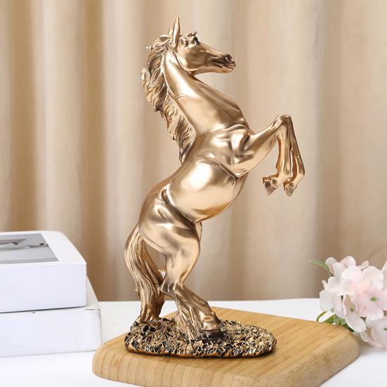 Simulated Horse Figurine Bring Good Luck Wealth Horse Resin Statue Fengshui Decoration Home Office Desktop Ornament Year of Horse Gift