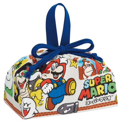 Skater Children's Drawstring Lunch Bag, Made in Japan, Super Mario 23, Boys' KB7-A