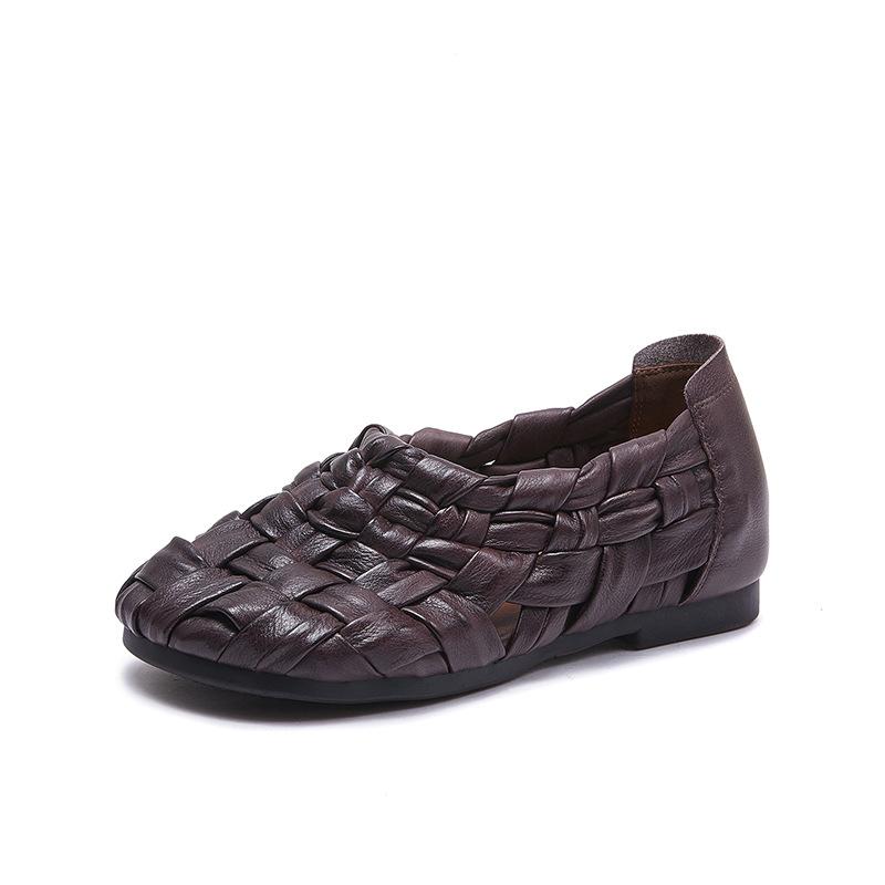 Genuine Leather Hand-woven Sandals Retro Shoes Women's Leather Sandals