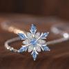 Blue Snowflake Pendant Necklace for Women Elegant Fashion Jewelry Gift for Her