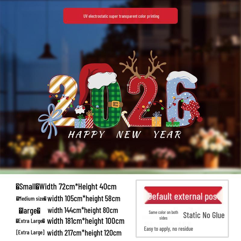 Santa Claus Holiday Window Cling Stickers: Christmas Atmosphere Decoration for Glass Doors