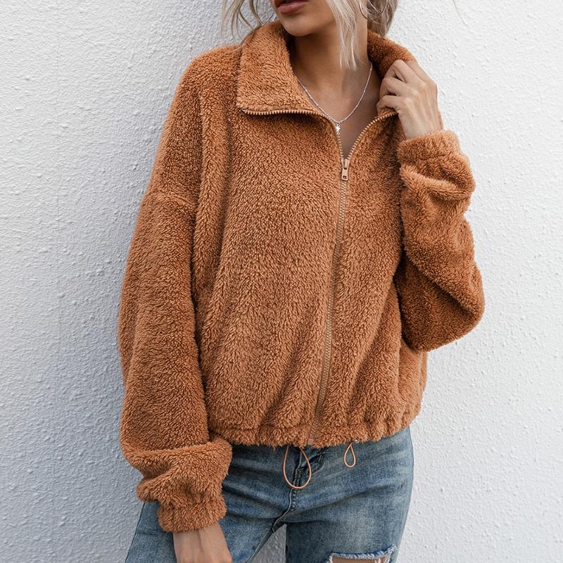 Autumn Double-sided Velvet Short Plush Jacket Tops Women Winter New Fashion Turn Down Collar Warm Women's Jackets Solid Elegant Casual Lady Coat 24901