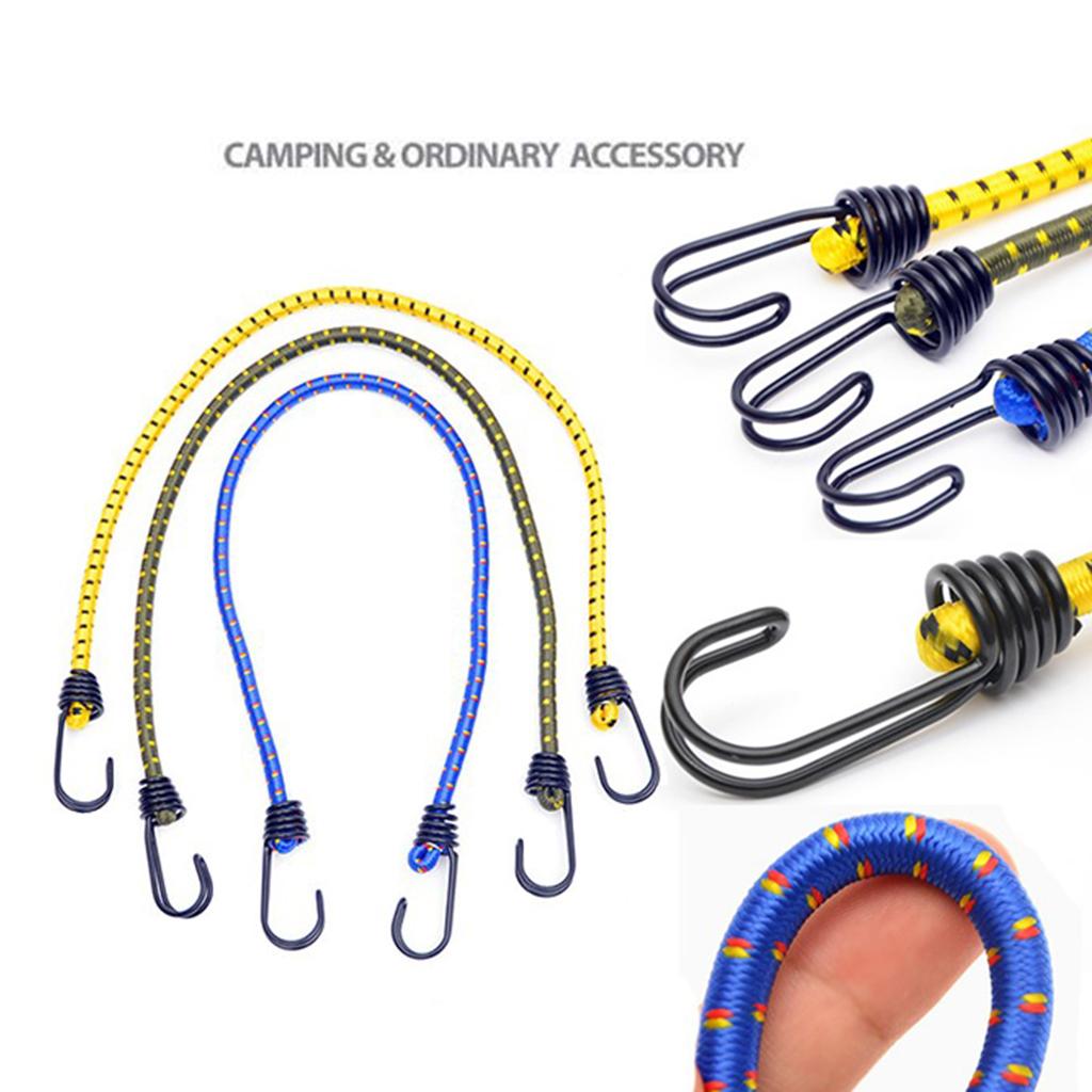 24'' Bungee-Seil mit Haken Latex Stark Elastisch Gepäckseil Widerstandsgestell Fracht Camping Wohnmobil Handkarren Spanngurte