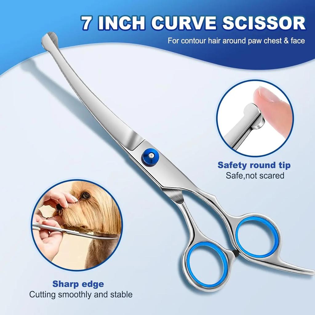 1/5PCS Pet Grooming Scissors Professional Set Stainless Steel Animal Barber Cutting Tools Hair Trimming for Cats and Dogs