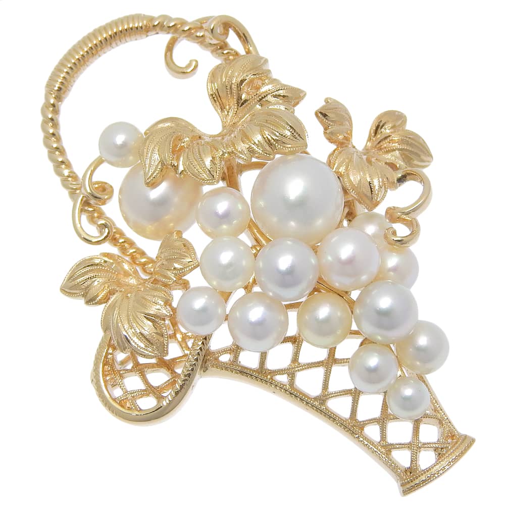 

MIKIMOTO Moss motif Brooch Pearl K14 Yellow Gold/Pearl 15.0g Women Used