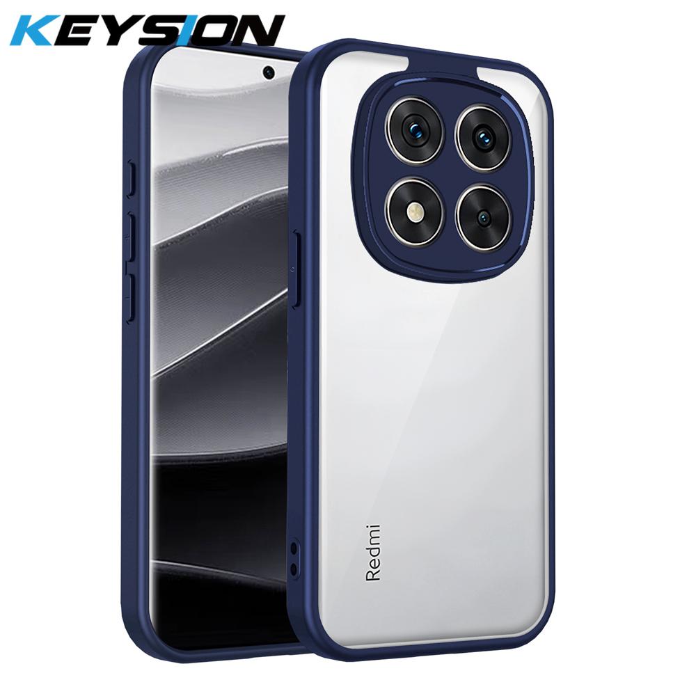 KEYSION Transparent Phone Case for Xiaomi POCO M8 Pro 5G Soft Silicone+PC Clear Shockproof Phone Back Cover for POCO M8 5G