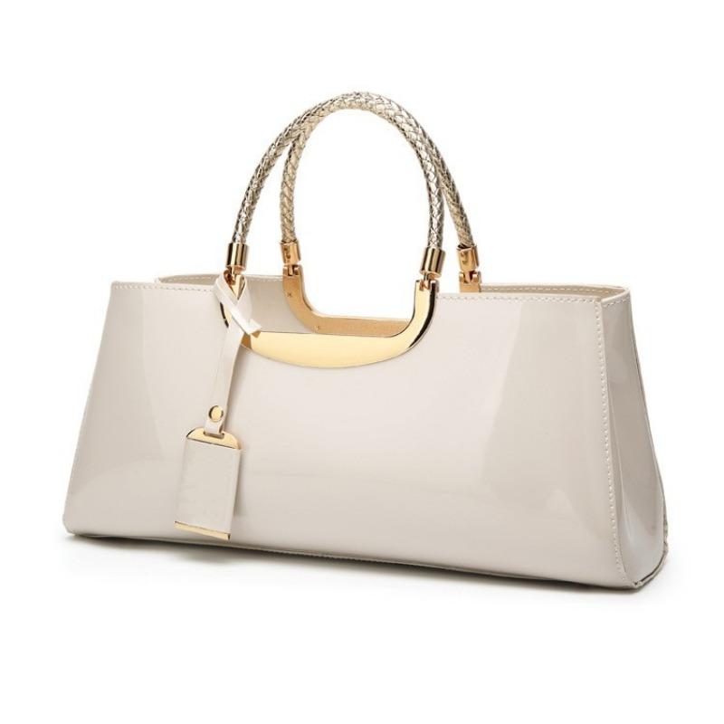 Fashion Trend Glue Patent Leather Handbag Women's Shoulder Bag Wedding Bag Bridal Bag Banquet Bag Candy Color