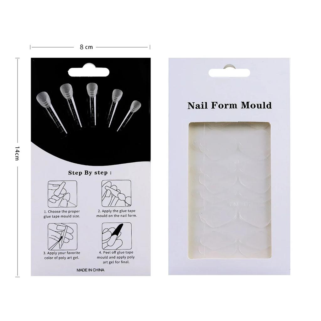 24pcs Soft Silicone French Line Dual Nail Forms False Tips Fringe Guides Sticker Pad Reusable Extension Nail Mold Manicure Tools