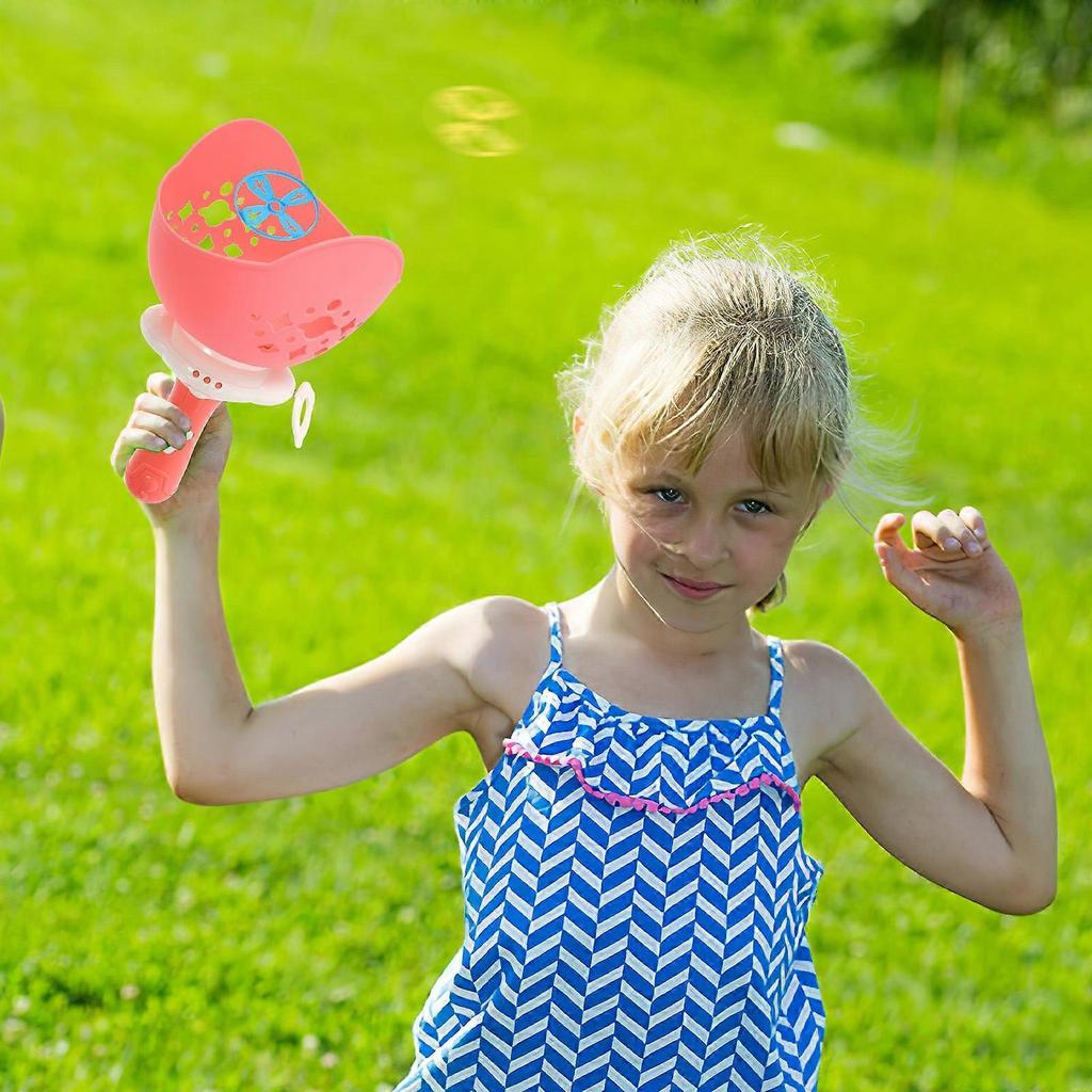 2Sets Outdoor Flying Disc Toy for Kids Interactive Pink ABS Launcher Play