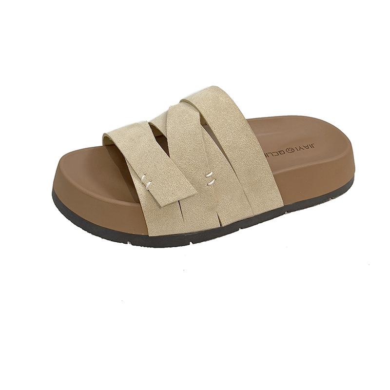 Thick bottom heightening outer slippers women's 2025 summer new high-end skirt non-slip breathable beach cool slippers