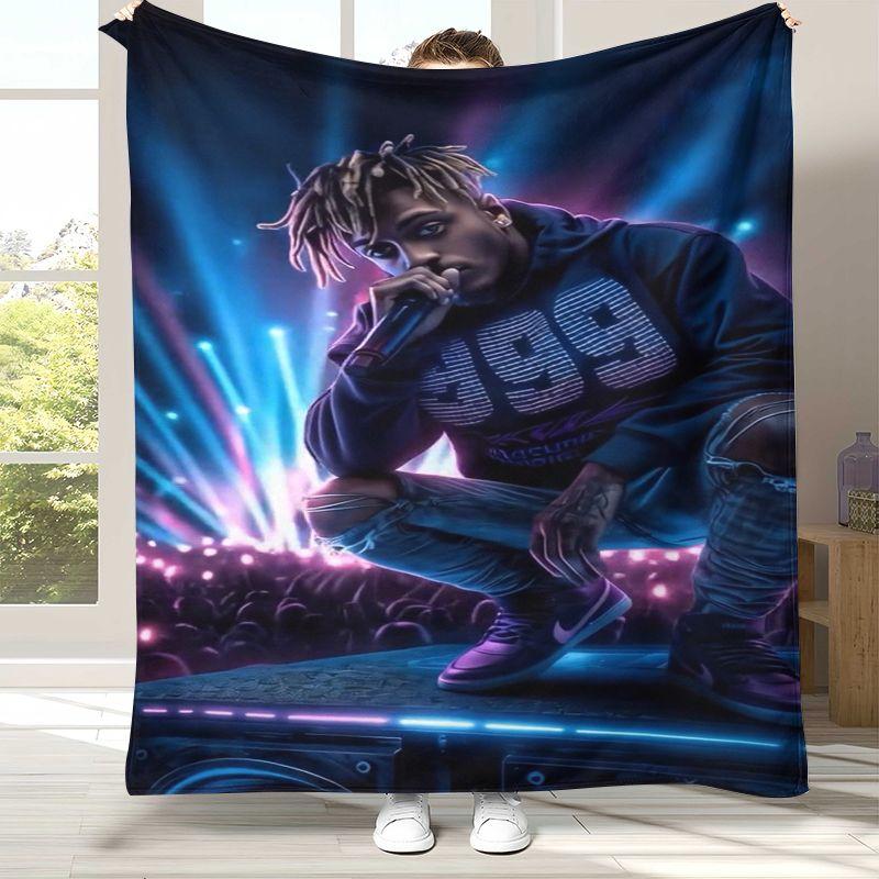 Art Rapper HIP HOP Star Cartoon Flannel Blanket,Ultra Soft Plush Throw for Home Bedroom Bed Sofa Cover Office Camping Picnic