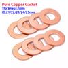 5-10Pcs Pure Copper Gasket Thickness 2mm ID 21/22/23/24/25mm Sealing Gasket Flat Ring Seal Solid Purple Copper Gasket Hardware