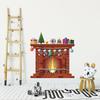 Fancyfamily 1 Pc Christmas Fireplace Creative Wall Stickers Christmas Living Room Bedroom Window Glass Decorative Wall Stickers