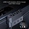 128W Car ChargerAdapter 3 Socket Splitter Charge 4 USB Ports Voltage Display with Independent Switches for Phone Tablet
