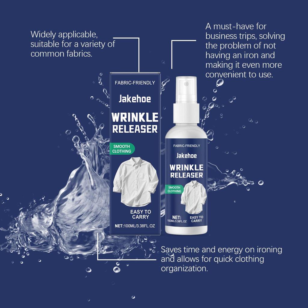JAKEHOE Spray Rilascia Rughe Leviga Rapidamente le Rughe Ammorbidisce i Vestiti Riduce il Tempo di Stiratura Risparmiandoti Tempo Spray per la Cura dei Tessuti