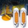 Pair 16LEDs Taillight Electroplated Trim Side Marker Auto External Lamps for 12VCelsius24V Car Truck Pickup