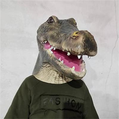 Timsah Maskesi Maskeli Balo Partisi Yetişkin Lateks Sürüngen Hayvan Tam Baş Kask Cadılar Bayramı Karnavalı Cosplay Timsah Giyim Aksesuarları