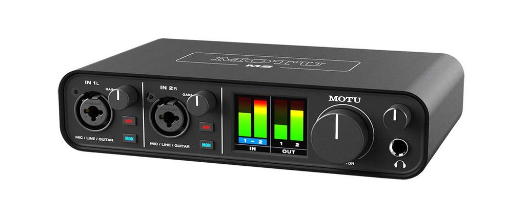 MOTU M2 2 inn 2 ut USB Lydgrensesnitt Spillkompatibelt Sangrammedistribusjon Gitarforbindelse DAW-programvare Effekter inkludert USB-DAC iPhone/iPad &