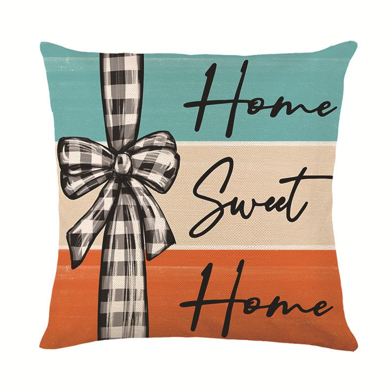 Pumpkin Pillow Cover Linen Single-sided Printed Plant Maple Leaf Living Room Sofa Decorative Cushion Cover Pillow