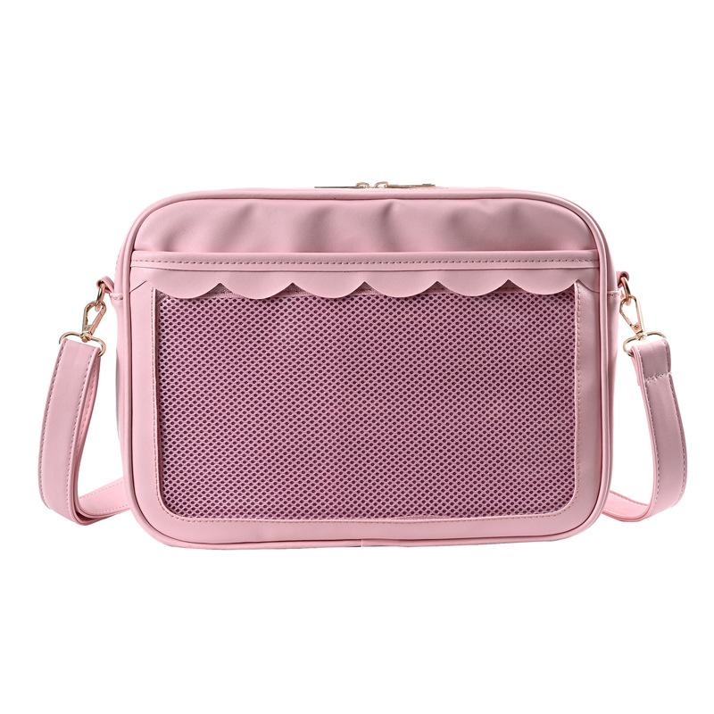 Bag female transparent pain bag Japanese girl jk handbag student contrasting color one shoulder messenger bag fresh girl style